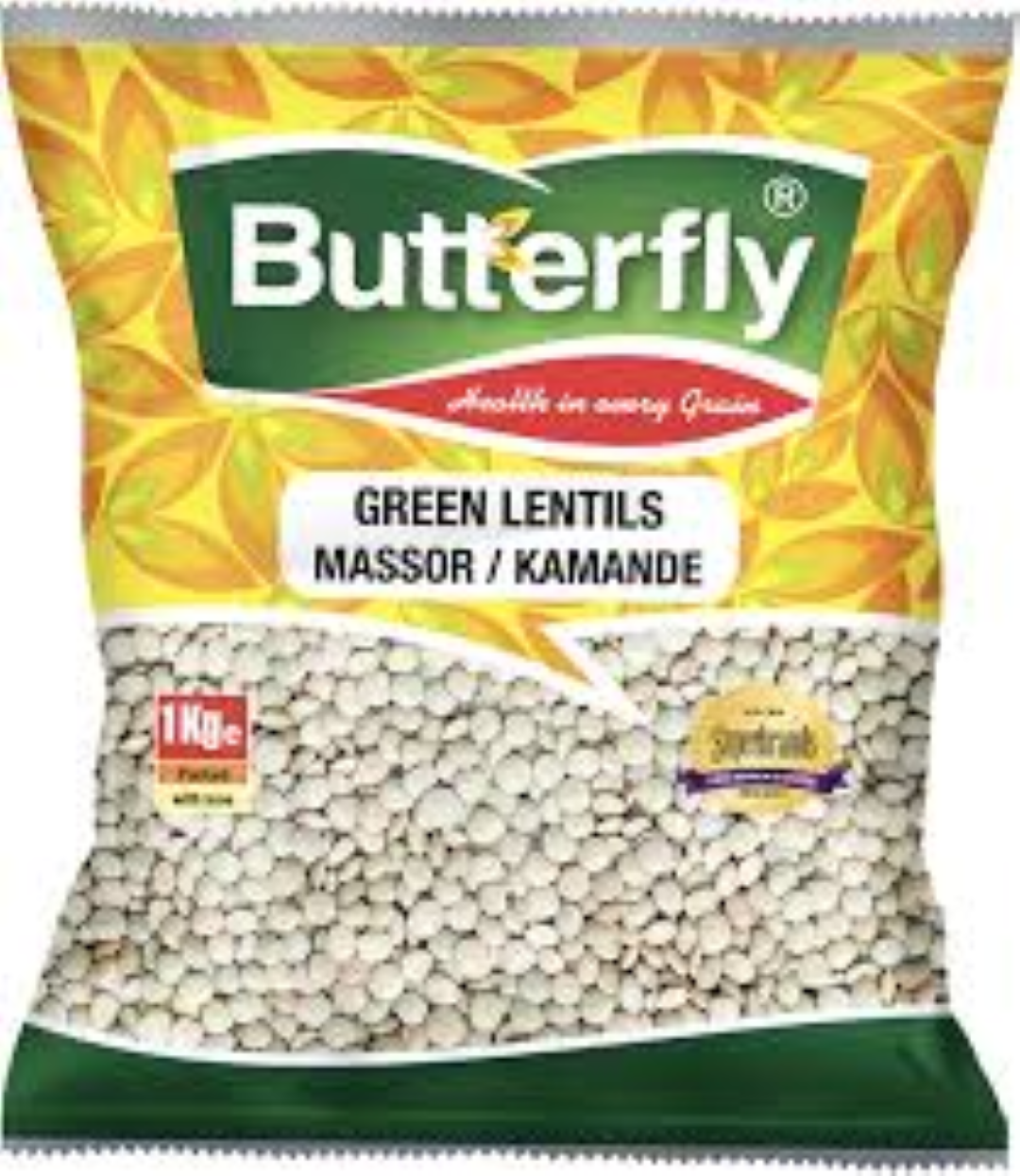 BUTTERFLY GREEN LENTILS (MASOOR/KAMANDE) 1KG
